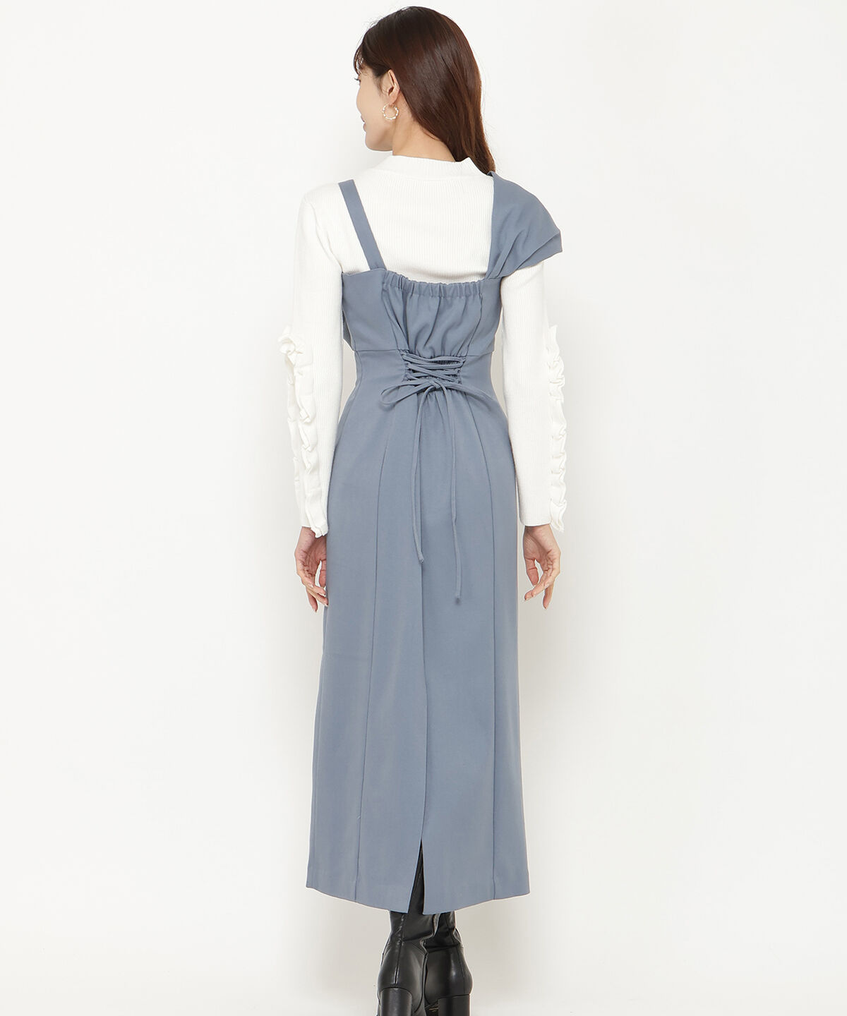 アンドクチュール「アシメショルダーリボンワンピース」|ワンピース|