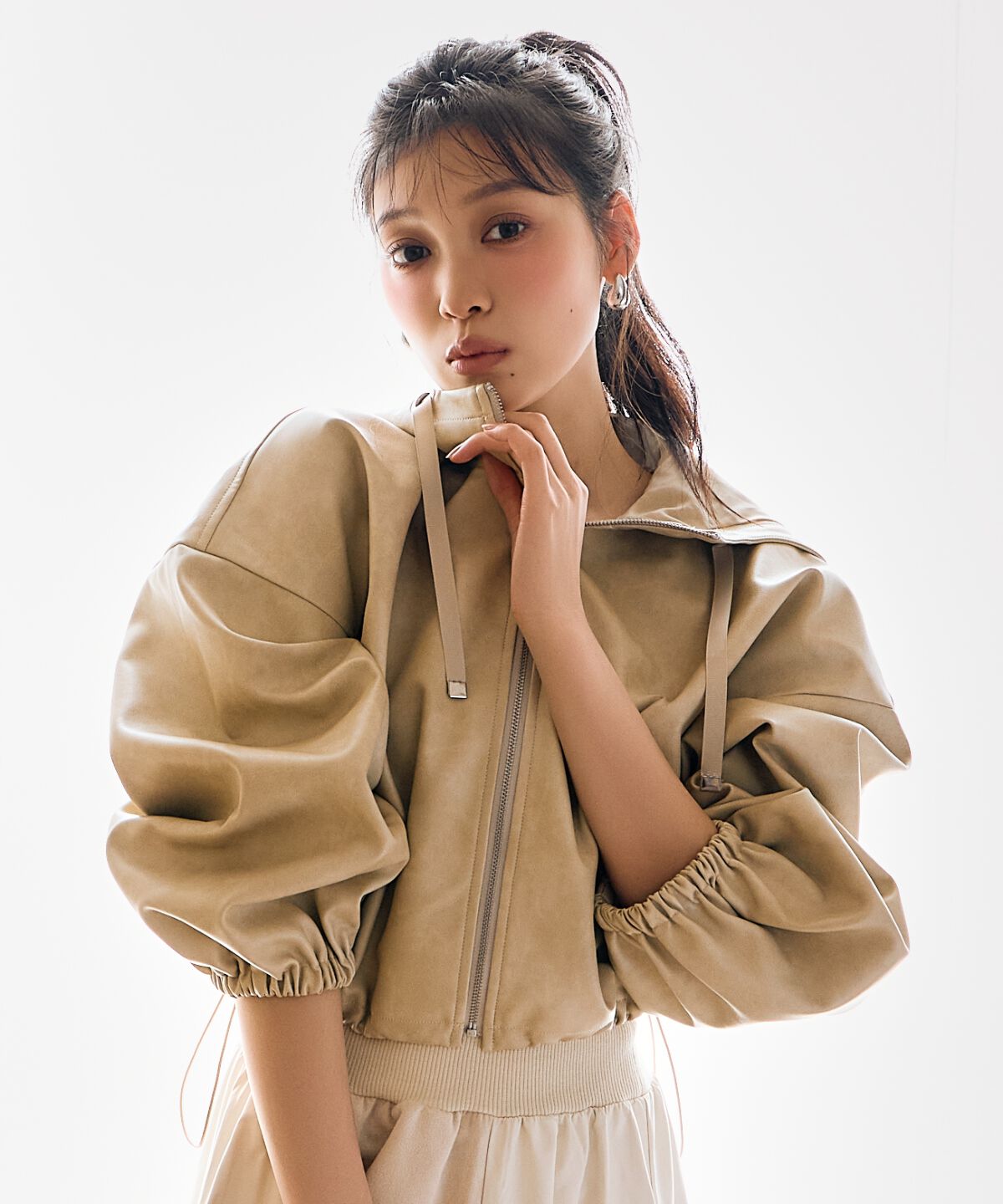 アンドクチュール「フェイクレザーブルゾン」|ブルゾン・スタジャン|