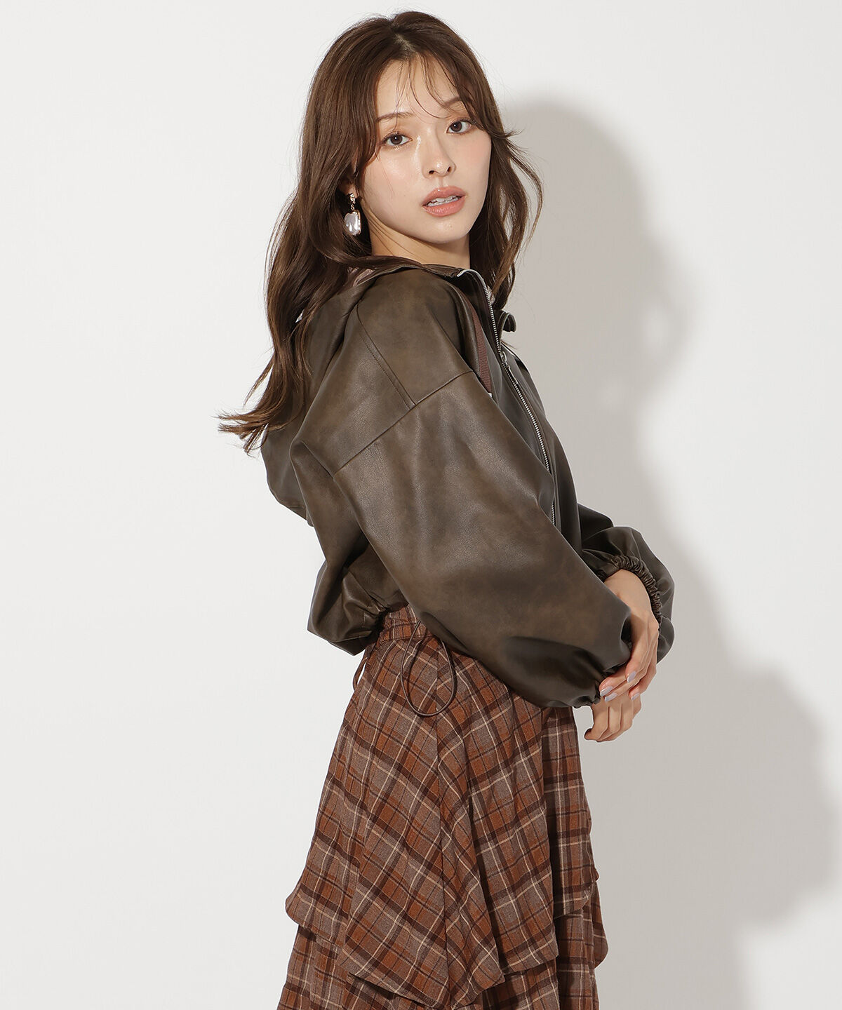 アンドクチュール「フェイクレザーブルゾン」|ブルゾン・スタジャン|