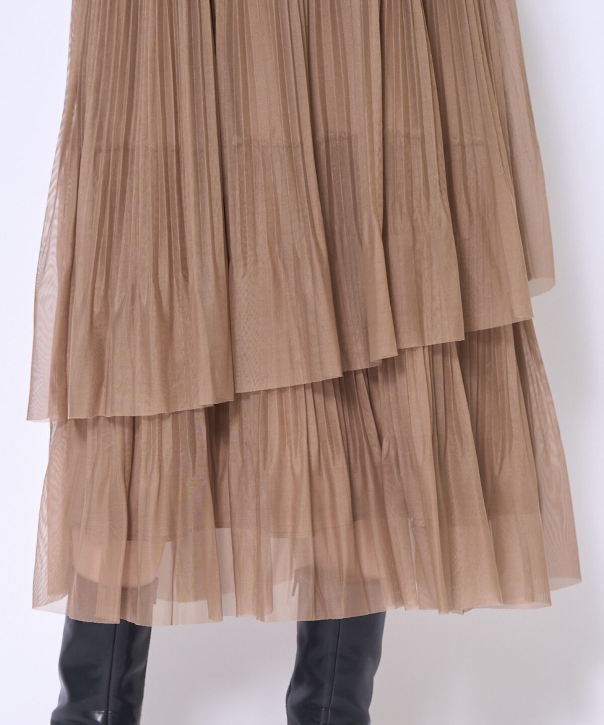 アンドクチュール「プリーツレイヤードワンピース」|ワンピース|