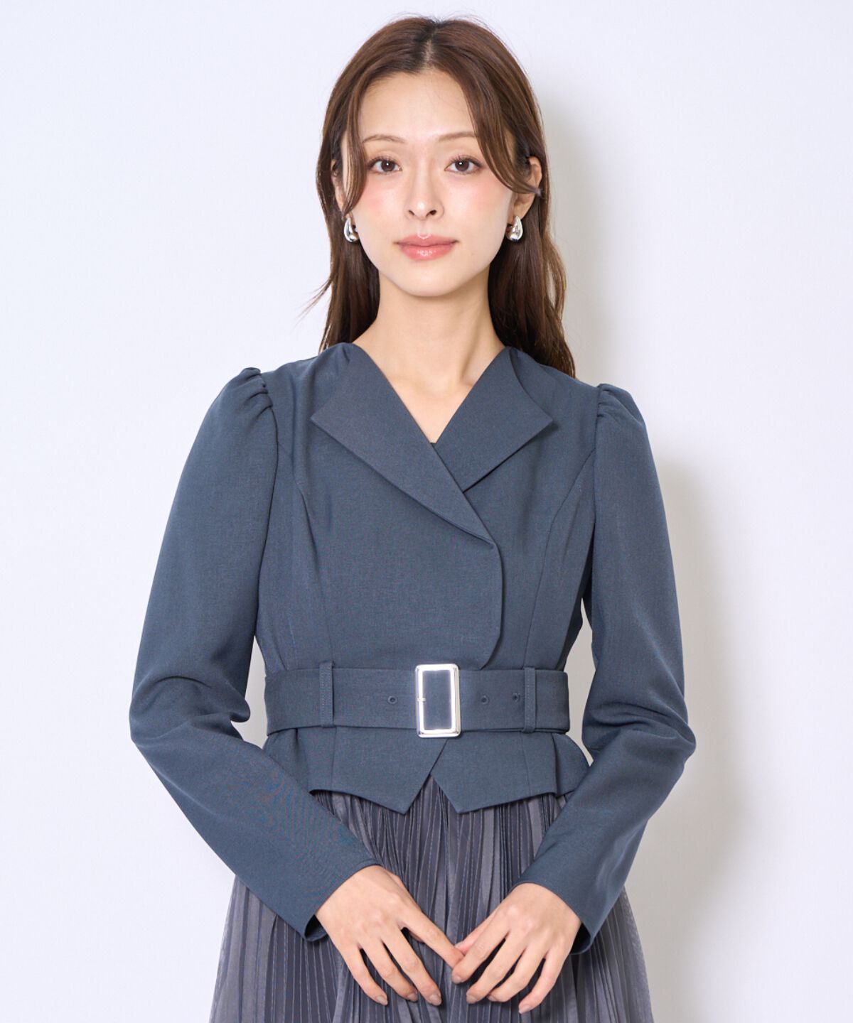 アンドクチュール「プリーツレイヤードワンピース」|ワンピース|