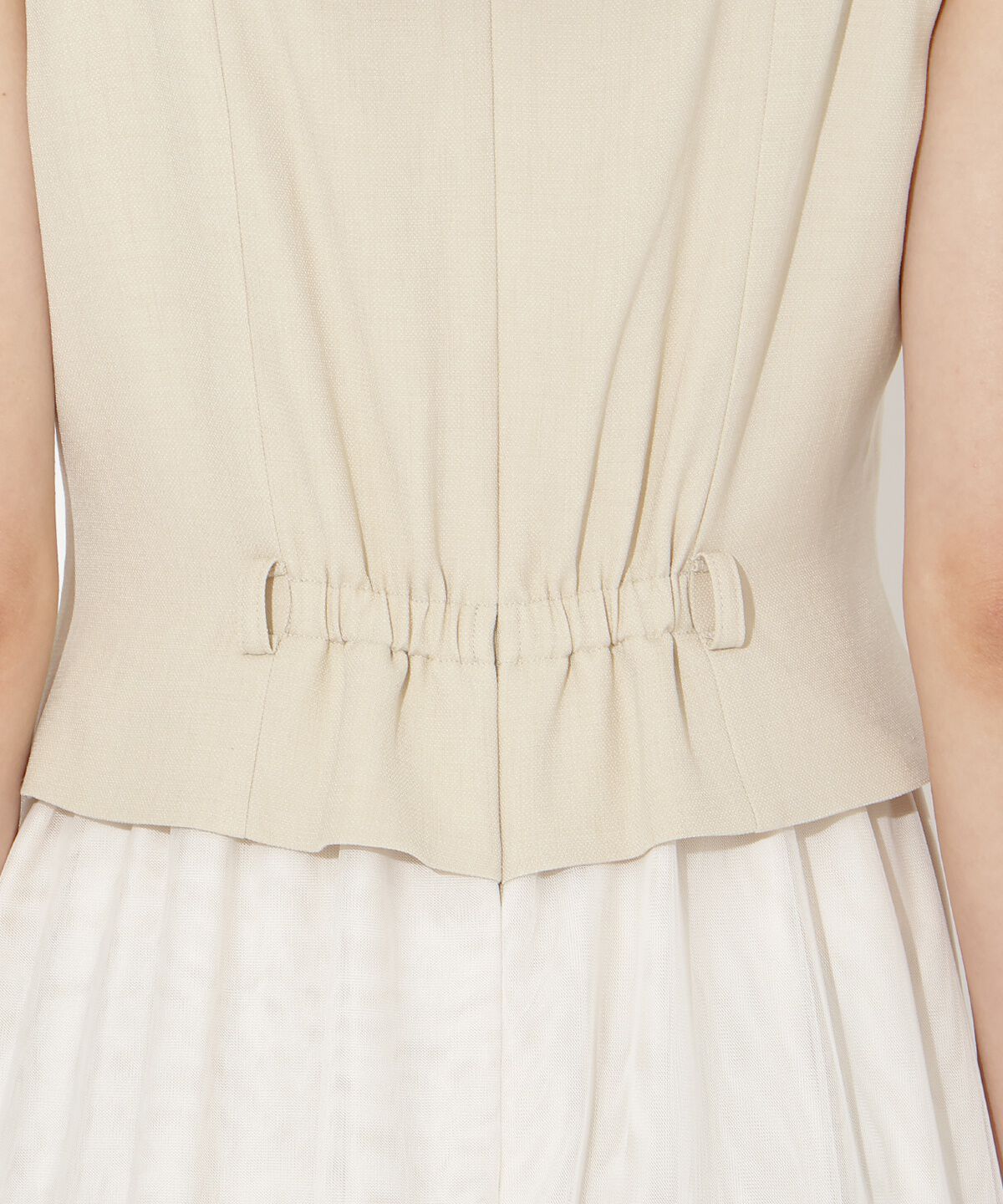 アンドクチュール「異素材ドッキングチュールワンピース」|ワンピース|