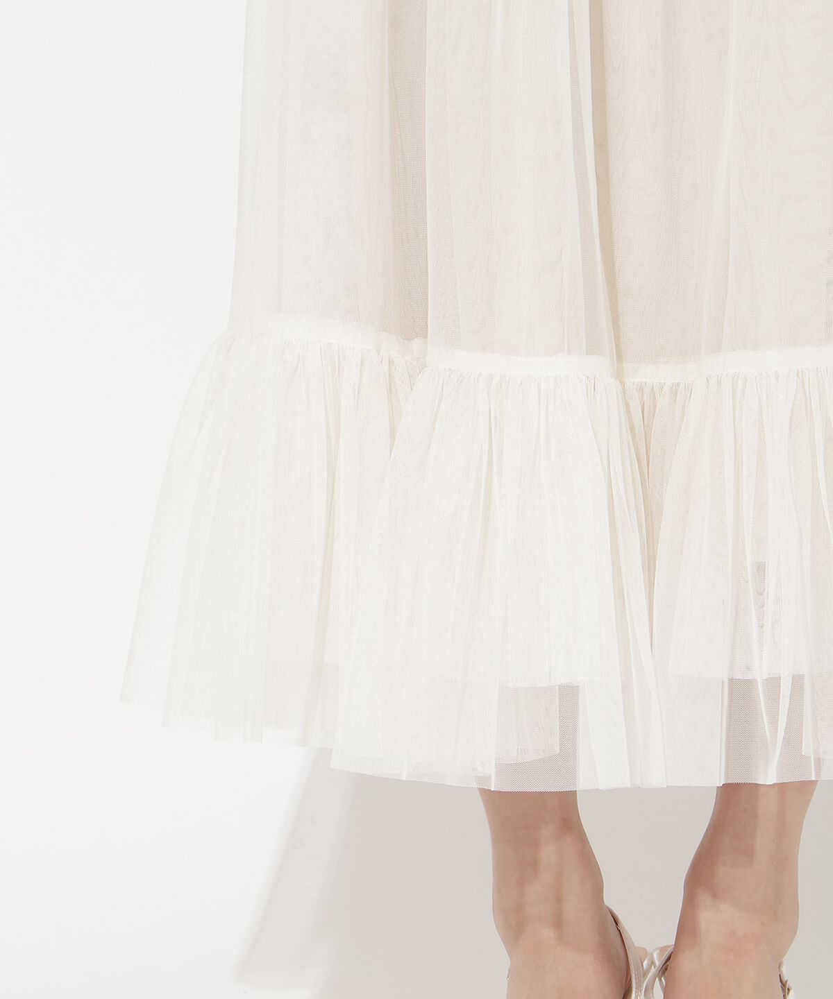 アンドクチュール「異素材ドッキングチュールワンピース」|ワンピース|