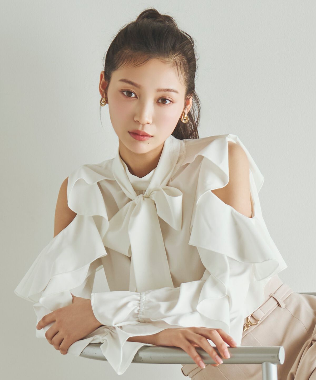 アンドクチュール「フリルボウタイブラウス」|シャツ・ブラウス|