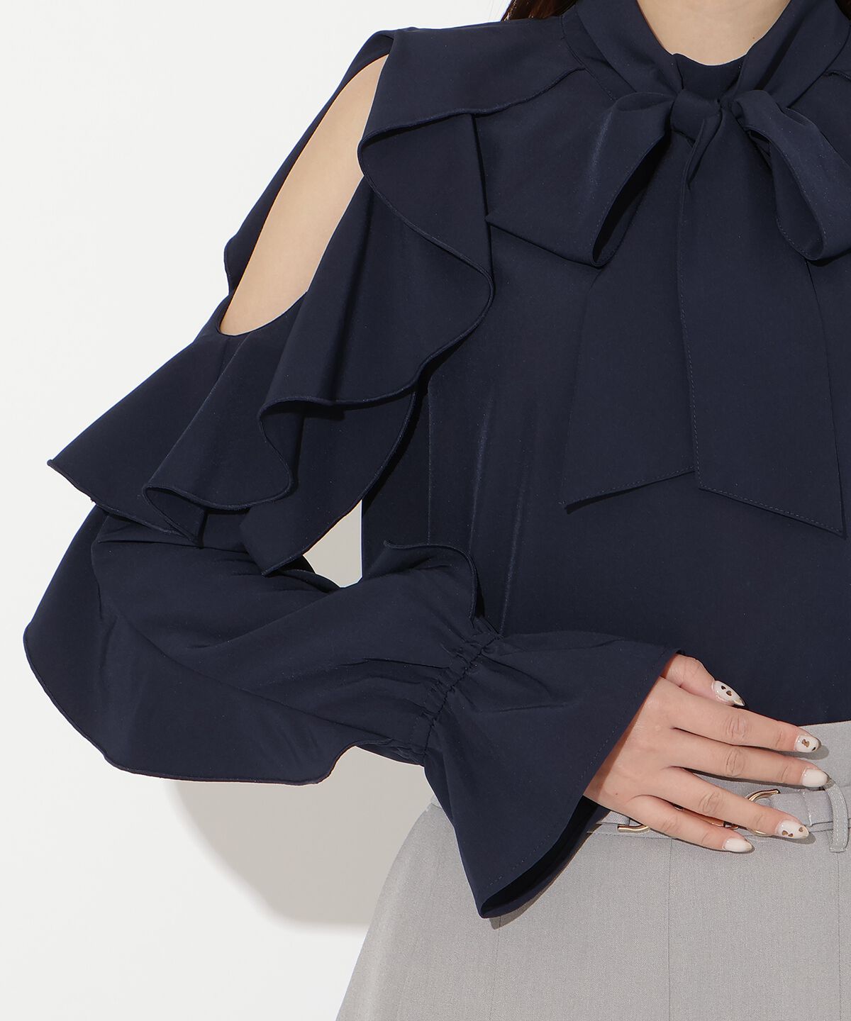 アンドクチュール「フリルボウタイブラウス」|シャツ・ブラウス|