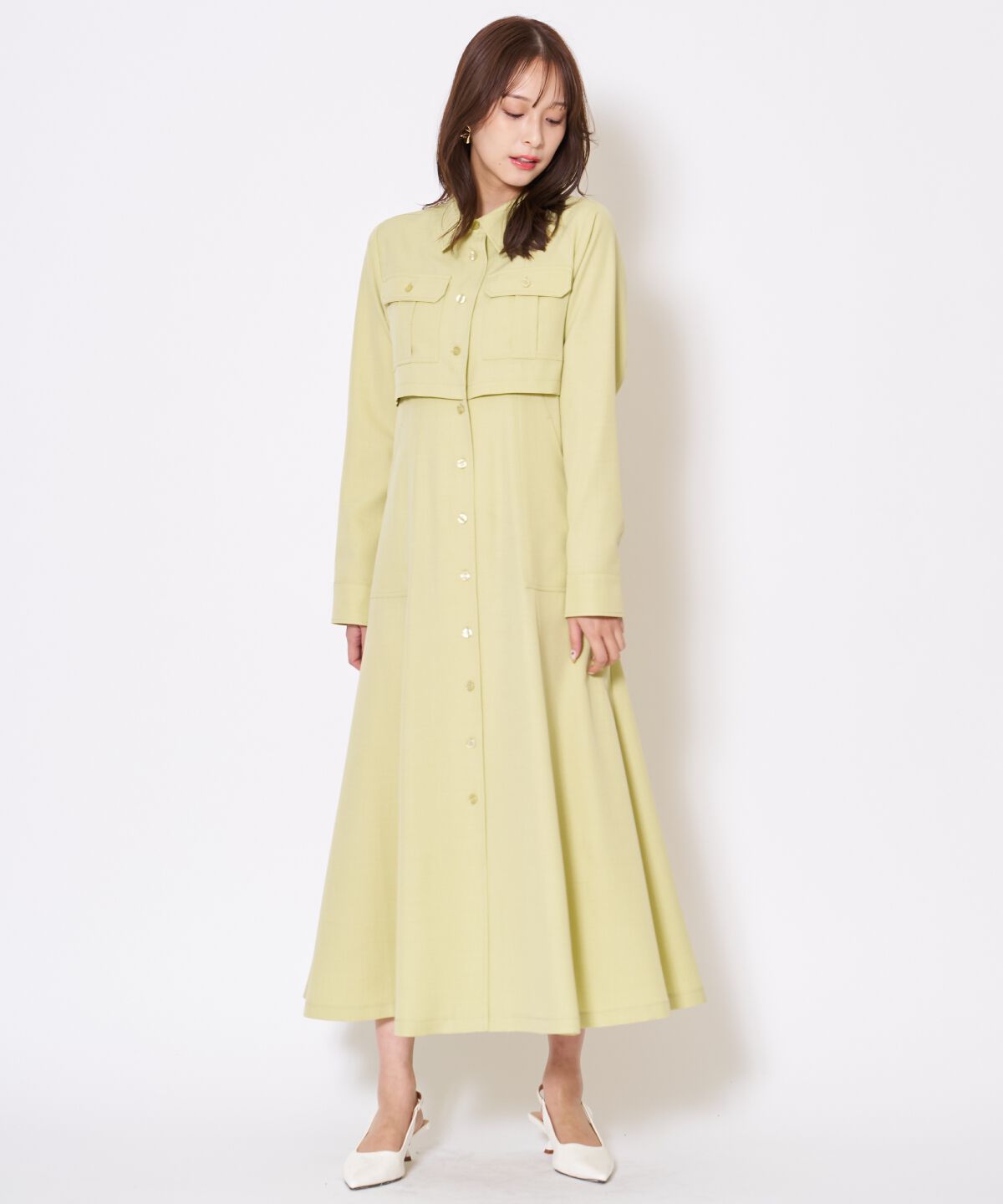 アンドクチュール「サファリシャツワンピース」|ワンピース|