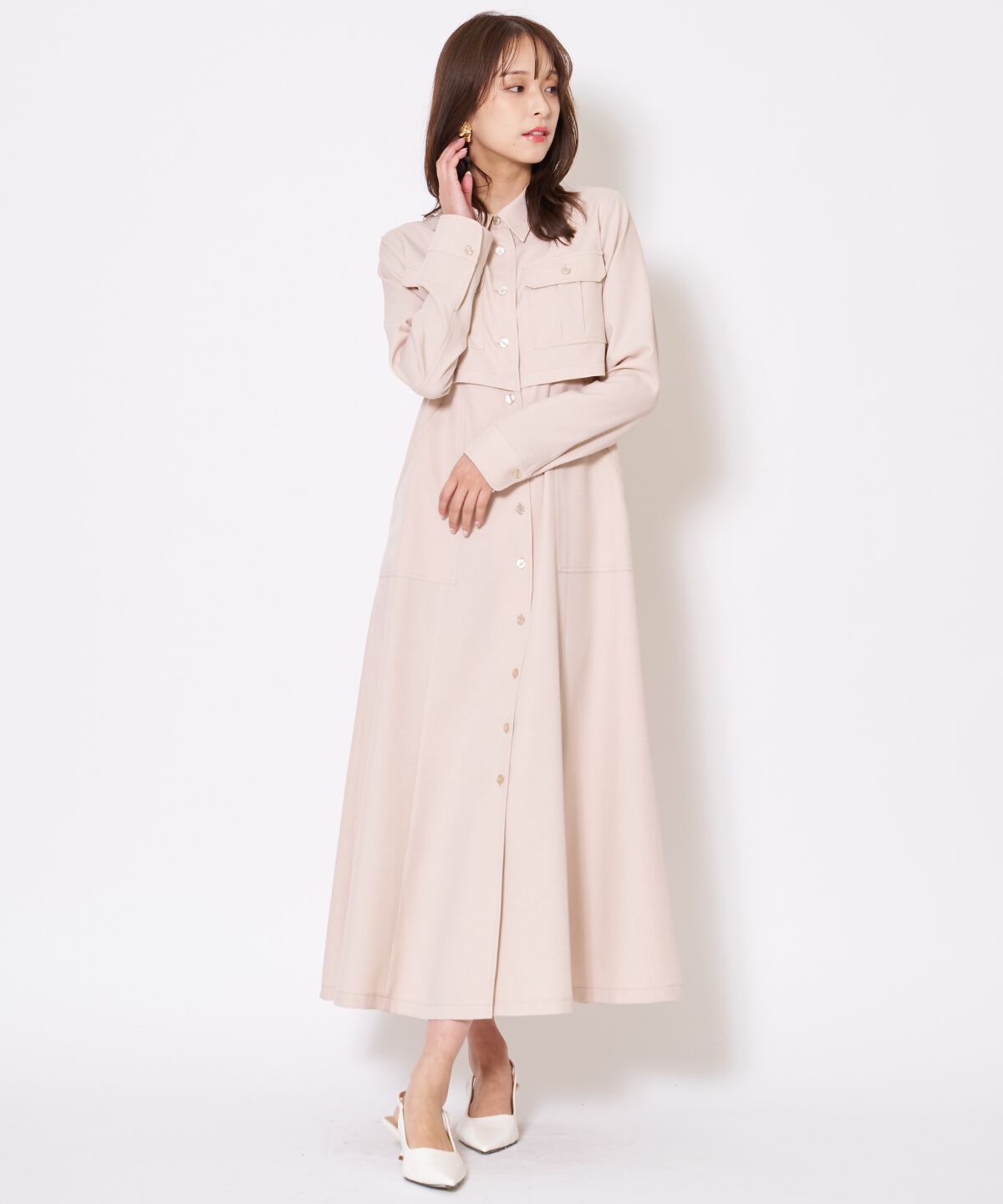 アンドクチュール「サファリシャツワンピース」|ワンピース|