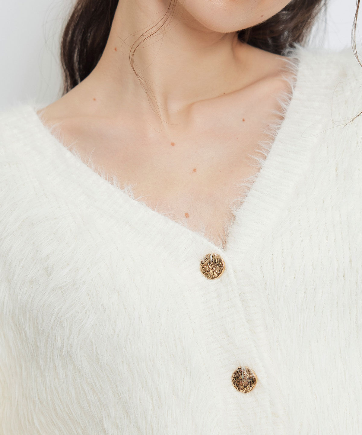 REDYAZEL「コンパクトシャギーニットカーディガン」|カーディガン|