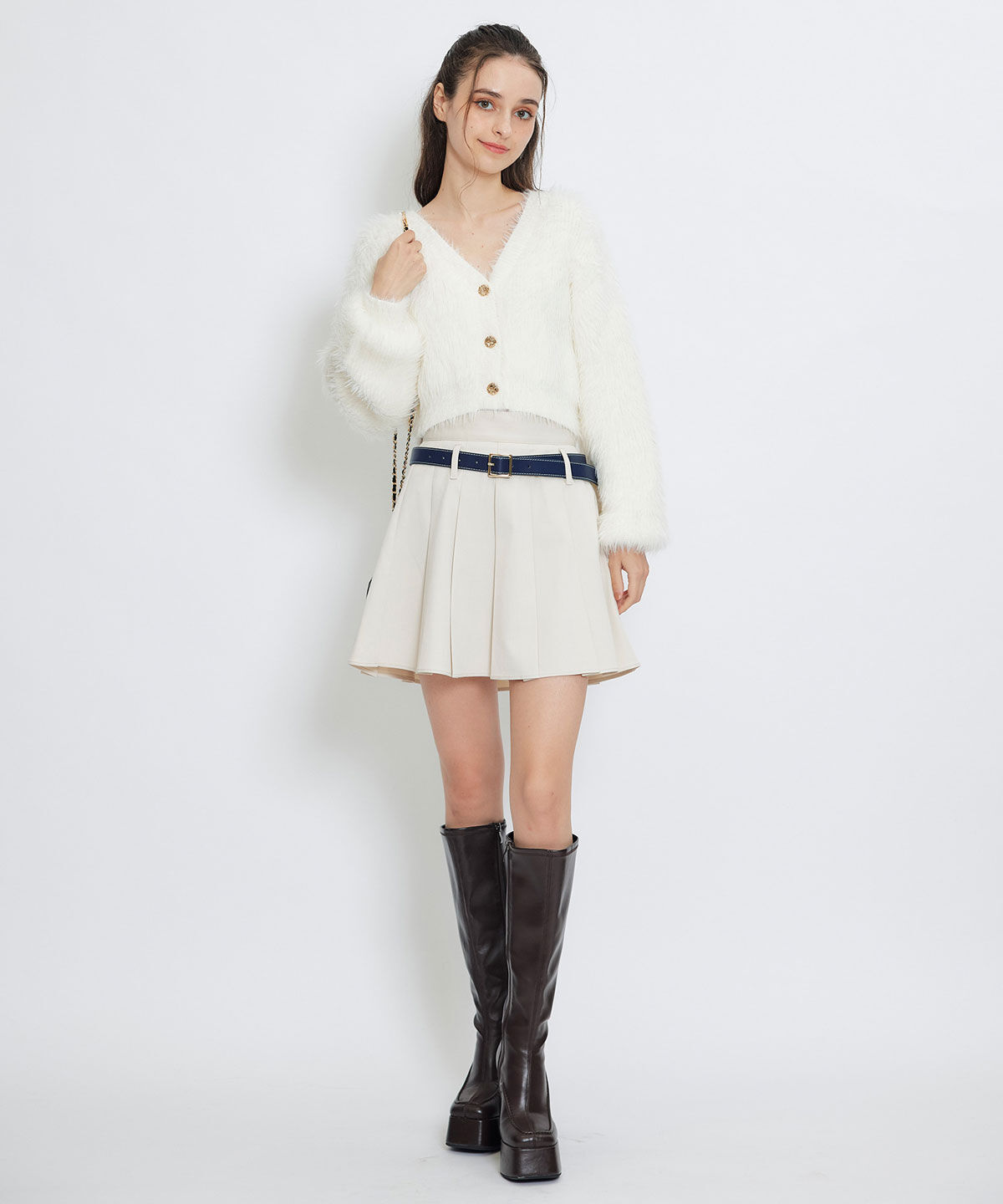 REDYAZEL「コンパクトシャギーニットカーディガン」|カーディガン|