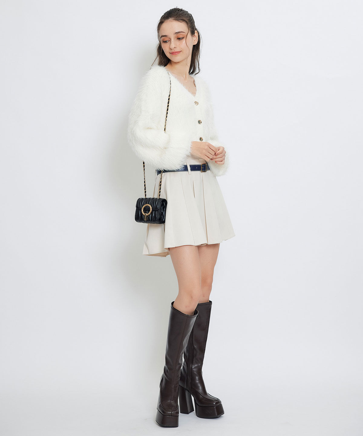 REDYAZEL「コンパクトシャギーニットカーディガン」|カーディガン|