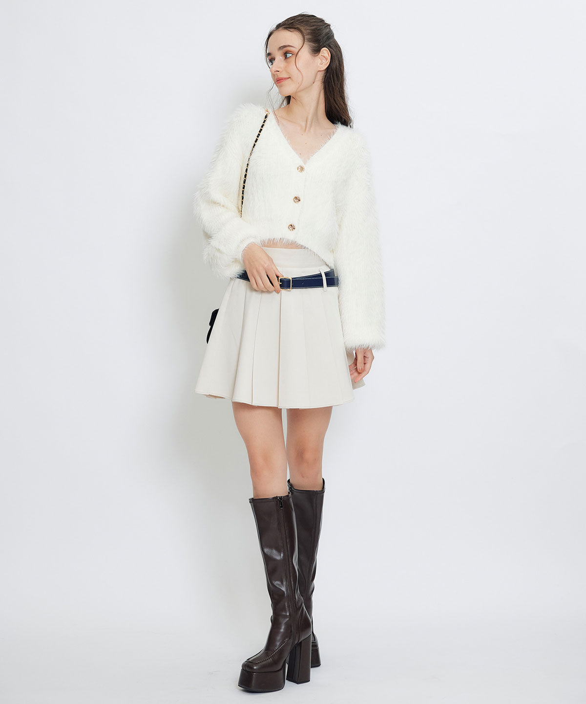 REDYAZEL「コンパクトシャギーニットカーディガン」|カーディガン|