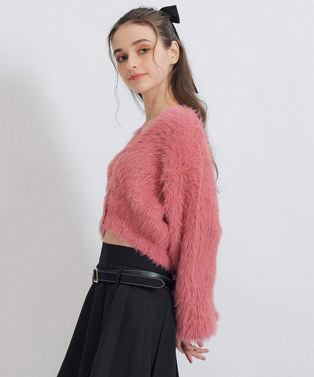 REDYAZEL「コンパクトシャギーニットカーディガン」|カーディガン|