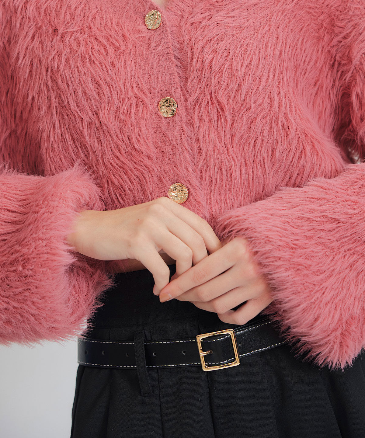 REDYAZEL「コンパクトシャギーニットカーディガン」|カーディガン|