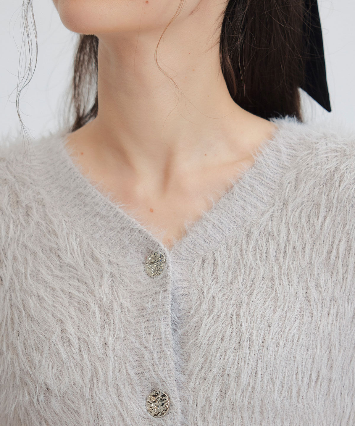 REDYAZEL「コンパクトシャギーニットカーディガン」|カーディガン|