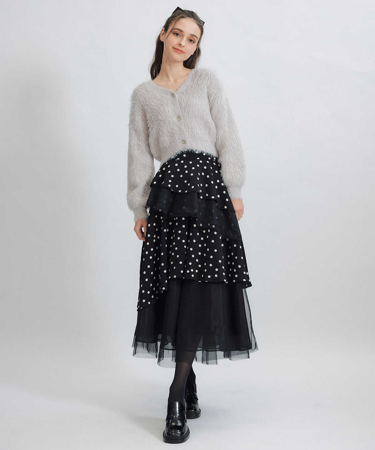 REDYAZEL「コンパクトシャギーニットカーディガン」|カーディガン|