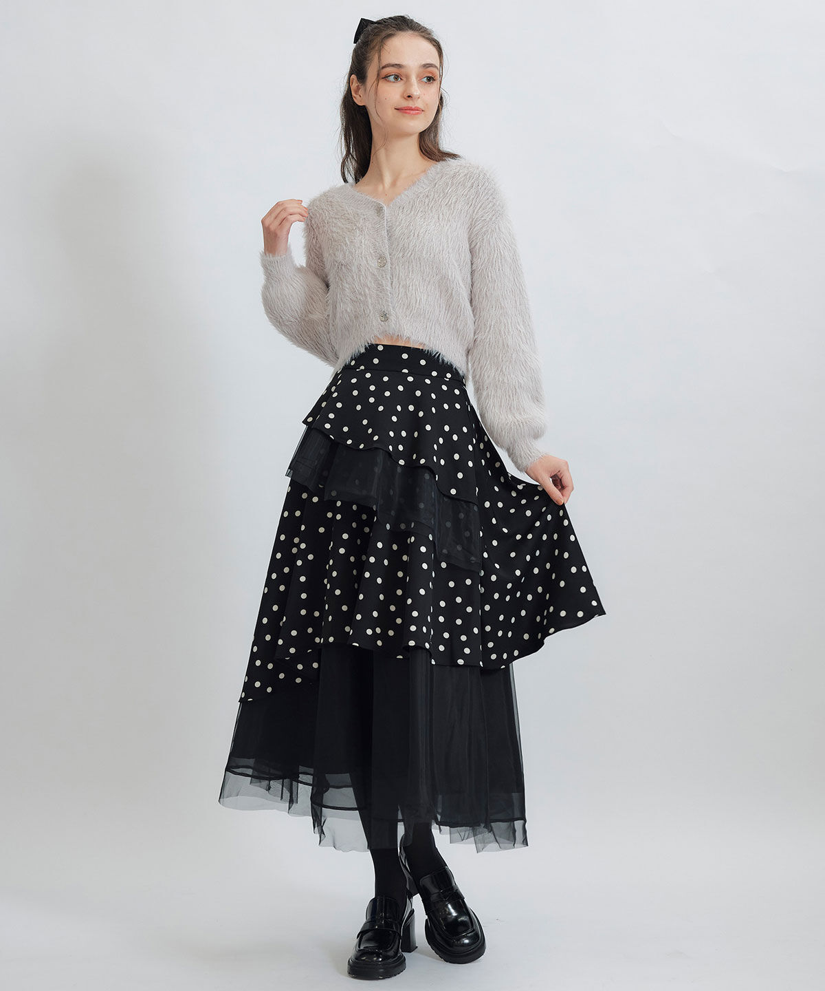 REDYAZEL「コンパクトシャギーニットカーディガン」|カーディガン|