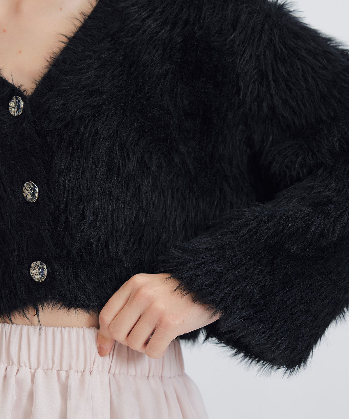 REDYAZEL「コンパクトシャギーニットカーディガン」|カーディガン|