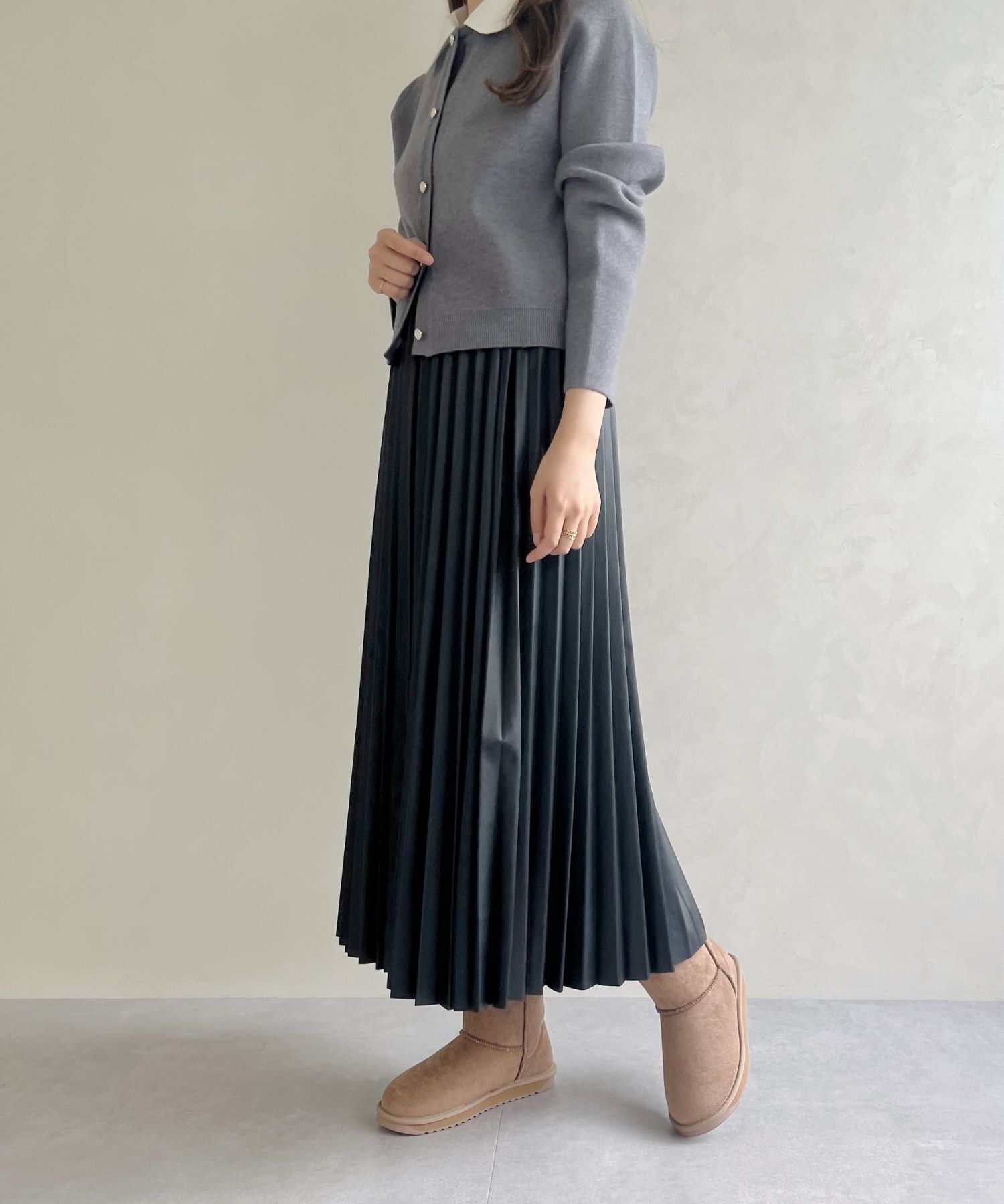 ORiental TRaffic「【累計2万足突破】  ミドル ムートン ブーツ /25401 折り返しても使える！ 防寒」|ショートブーツ|