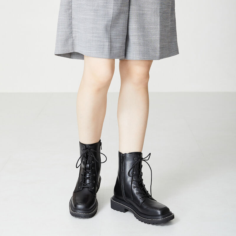 ORiental TRaffic「スクエアトゥレースアップブーツ/31413」|ショートブーツ|
