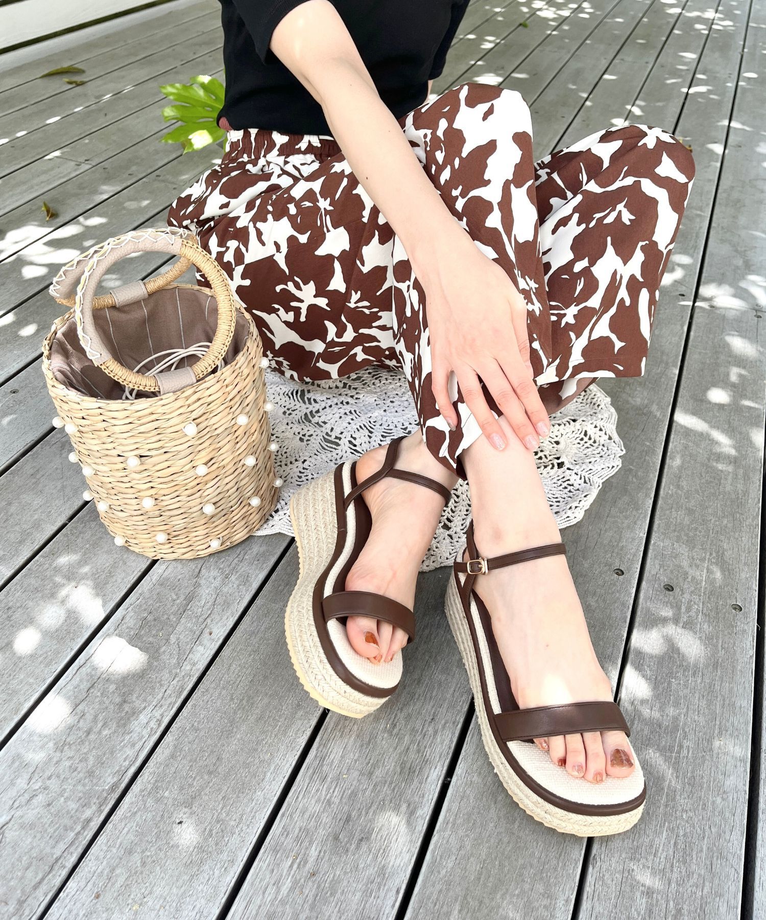 ORiental TRaffic「【アウトレット価格】厚底ジュートソールサンダル/41224 厚底 サンダル 人気 トレンド 売れてる」|サンダル|