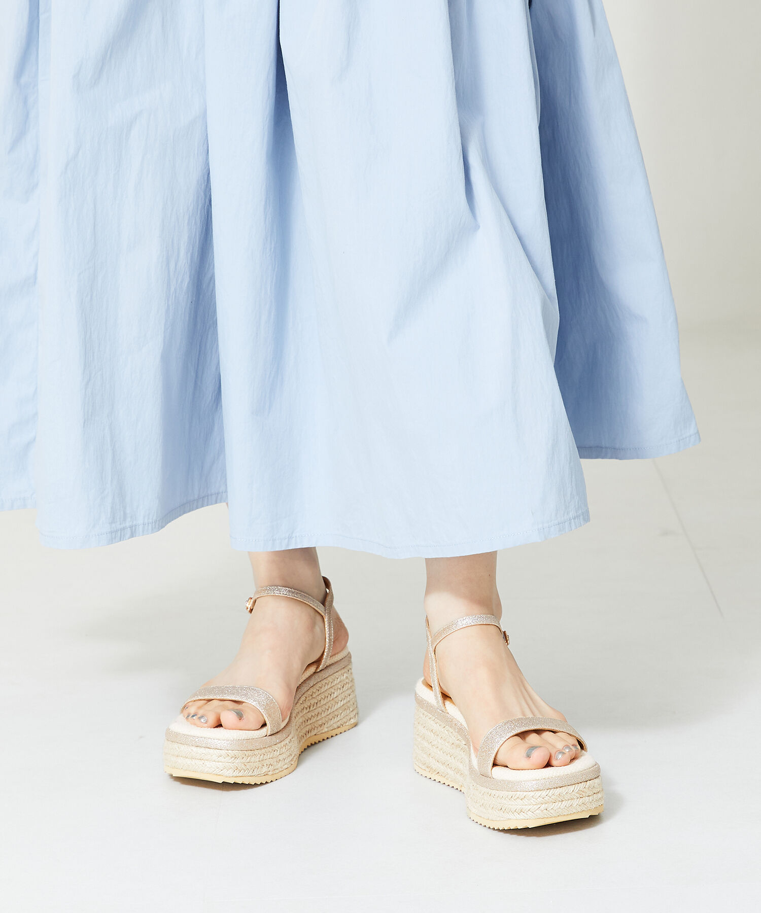 ORiental TRaffic「【アウトレット価格】厚底ジュートソールサンダル/41224 厚底 サンダル 人気 トレンド 売れてる」|サンダル|GOLD