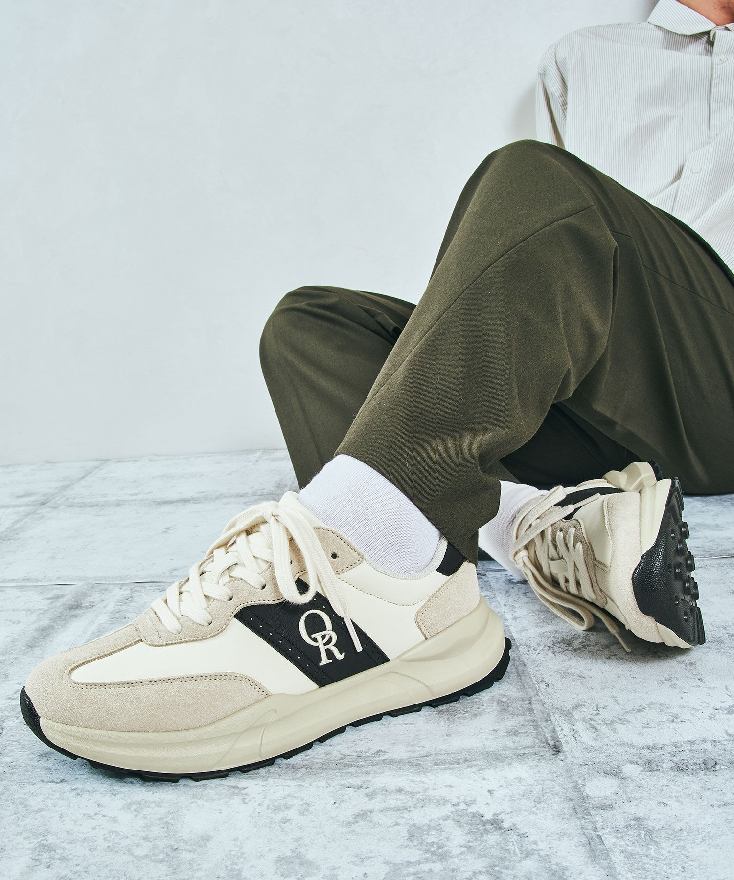 ORiental TRaffic「●2025秋冬新作●スエード切替ローカットスニーカー/OT5702」|スニーカー|BEIGE