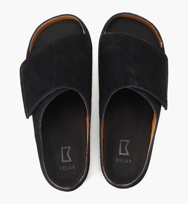 BENEXY「【ベネクシー】180 リラックス/ブラック ベロアレザー/サンダル メンズ レディース」|サンダル|