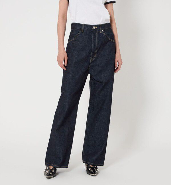 ＜ASTRAET＞ロングポット デニムパンツ ワンウォッシュ UNISEX