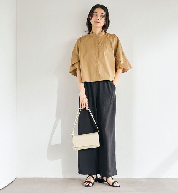 UNITED ARROWS green label relaxing「フレアスリーブ クロップド シャツ -マシンウォッシャブル・UVカット-」|シャツ・ブラウス|