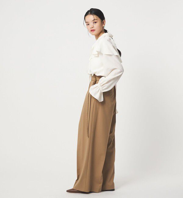 EMMEL REFINES「＜EMMEL REFINES＞EM フィブリルサテン ネックタック フリル ブラウス」|シャツ・ブラウス|