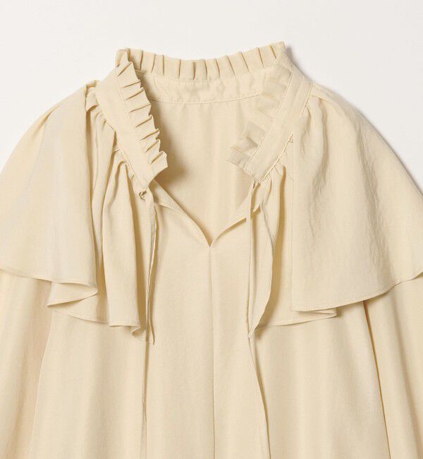 EMMEL REFINES「＜EMMEL REFINES＞EM フィブリルサテン ネックタック フリル ブラウス」|シャツ・ブラウス|