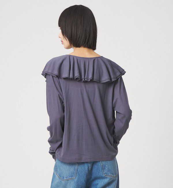 EMMEL REFINES「＜EMMEL REFINES＞EM フリルネック フライス カーディガン」|カーディガン|