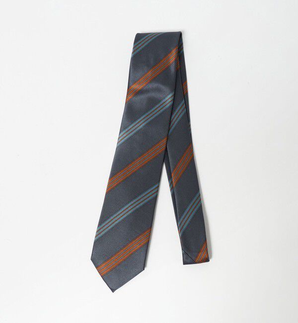 UNITED ARROWS green label relaxing「GLR シルク2 8.0cm ストライプ3 ネクタイ」|ネクタイ・蝶ネクタイ|DK.GRAY