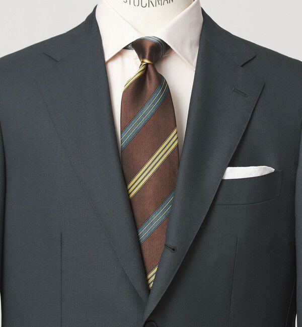 UNITED ARROWS green label relaxing「GLR シルク2 8.0cm ストライプ3 ネクタイ」|ネクタイ・蝶ネクタイ|DK.BROWN