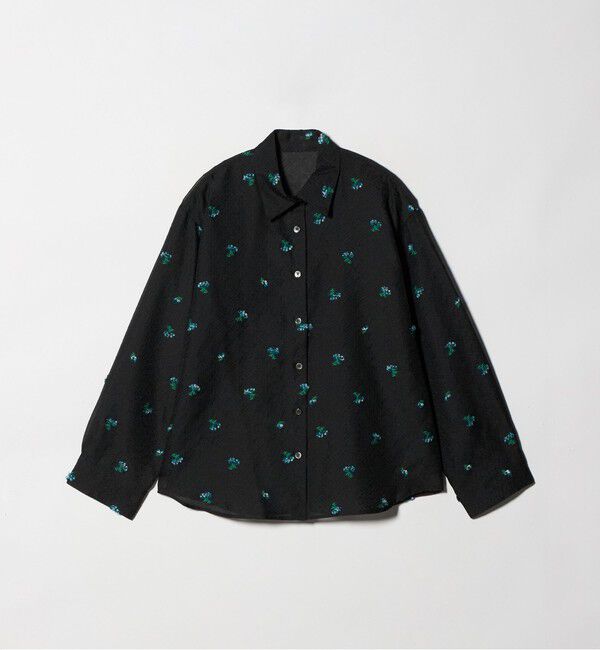 BEAUTY&YOUTH UNITED ARROWS「フラワーモチーフ ジャガード シャツ ウォッシャブル」|シャツ・ブラウス|BLACK
