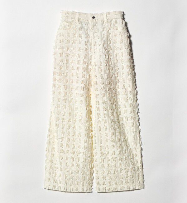BEAUTY&YOUTH UNITED ARROWS「スクエア フリンジ ジャガード ワイドパンツ」|その他|WHITE