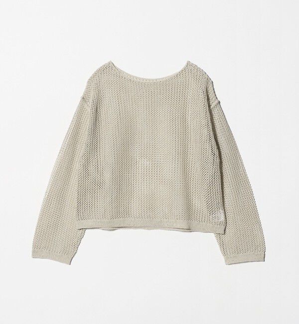 BEAUTY&YOUTH UNITED ARROWS「ペーパー メッシュ ショート ワイド ニットプルオーバー ウォッシャブル」|ニット・セーター|BEIGE