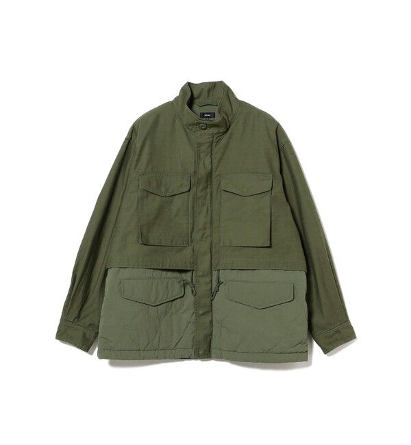BEAMS「ワイドフィト バックサテン レイヤード M-65 ブルゾン」|ブルゾン・スタジャン|