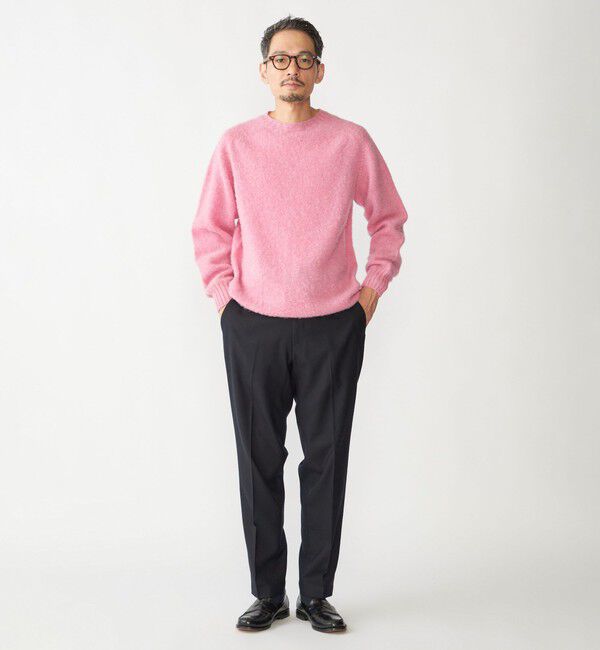 SHIPS「【SHIPS別注】HARLEY OF SCOTLAND:ウォッシャブル シャギー クルーネックニット」|ニット・セーター|