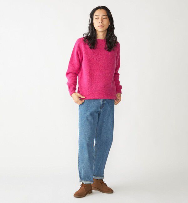 SHIPS「【SHIPS別注】HARLEY OF SCOTLAND:ウォッシャブル シャギー クルーネックニット」|ニット・セーター|