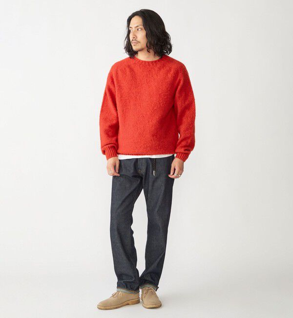 SHIPS「【SHIPS別注】HARLEY OF SCOTLAND:ウォッシャブル シャギー クルーネックニット」|ニット・セーター|