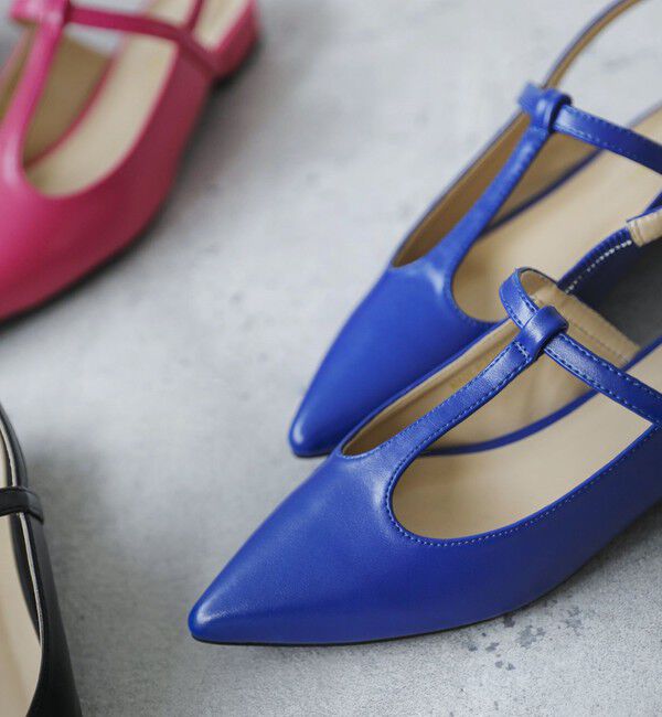 quaranciel「quaranciel: Tストラップ ポインテッド パンプス」|パンプス|