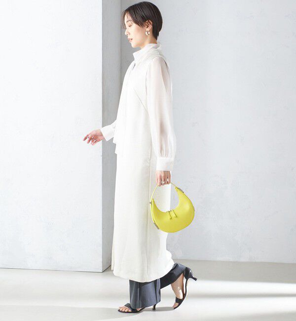 SHIPS for women「ダブル サテン Vネック Iライン ワンピース」|ワンピース|