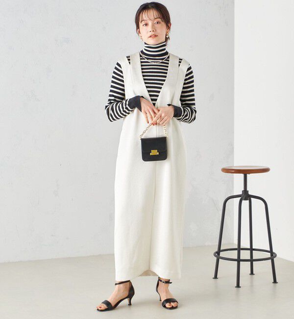 SHIPS for women「ダブル サテン Vネック Iライン ワンピース」|ワンピース|