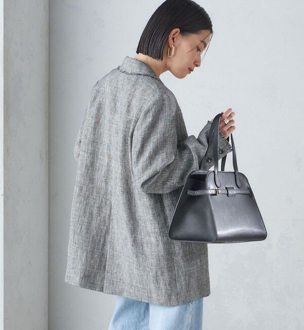 SHIPS for women「〈手洗い可能〉チェック / 無地 フリンジ ボクシー ジャケット」|テーラードジャケット|