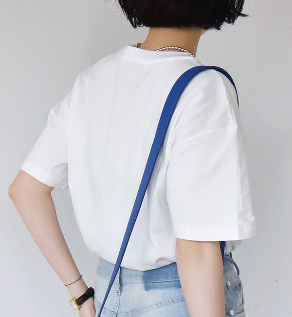 quaranciel「quaranciel:〈洗濯機可能〉クルーネック コットン ロゴ プリント TEE」|Tシャツ・カットソー|