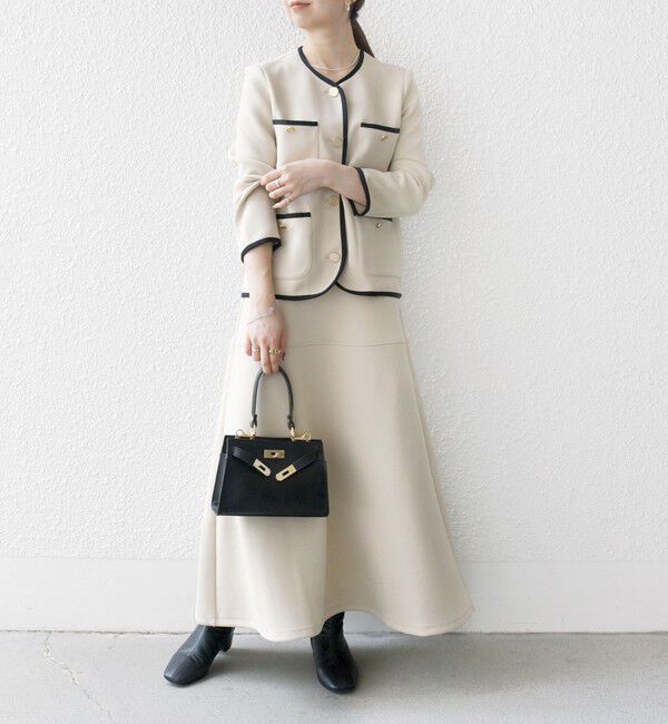 SHIPS any「SHIPS any: ダブル ジャージー パイピング ジャケット［NAVY BLUE］」|ノーカラージャケット|