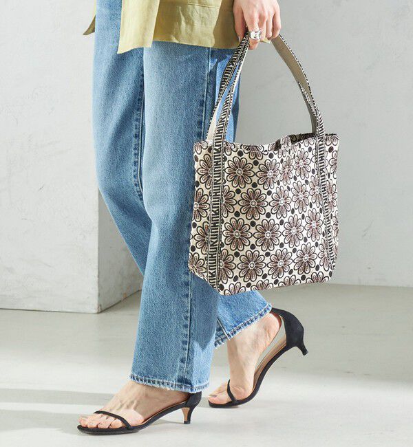 SHIPS for women「【SHIPS別注】UHURU:ロゴ ハンドル ジャカード トート」|トートバッグ|ベージュ