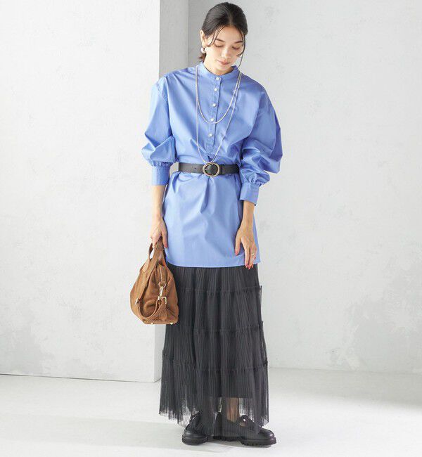 SHIPS for women「〈手洗い可能〉ソリッド バックタック チュニック シャツ」|チュニック|