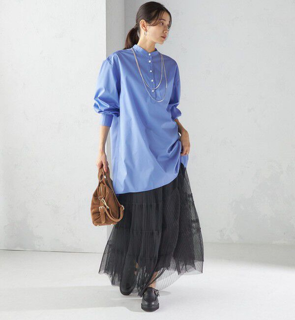 SHIPS for women「〈手洗い可能〉ソリッド バックタック チュニック シャツ」|チュニック|